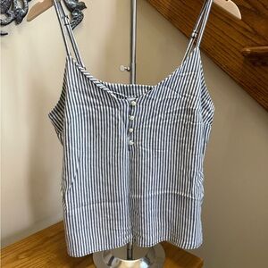 Old Navy Blue and White Striped Tank with adjustable straps.